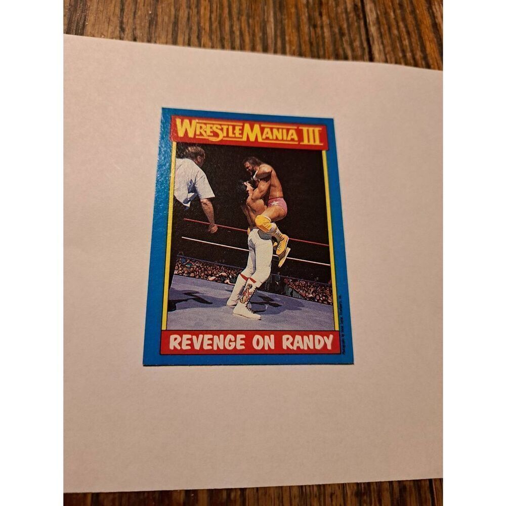 Vintage 1987 Topps WWF WrestleMania III 50 Revenge Randy Macho Man Trading Card